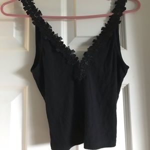 NWT Lace Black LF Emma and Sam Cropped Top